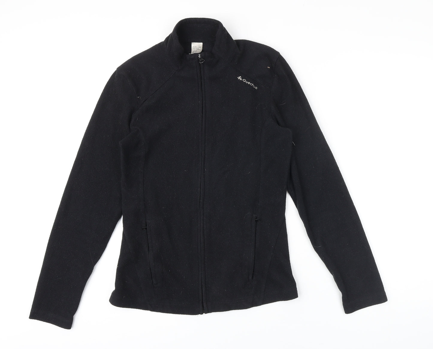 Quechua Womens Black 100% Polyester Pullover Sweatshirt Size M Zip