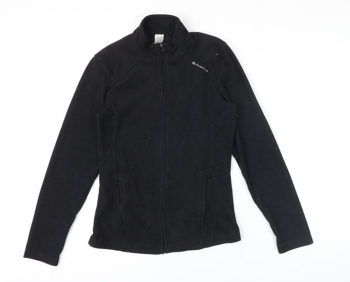 Quechua Womens Black 100% Polyester Pullover Sweatshirt Size M Zip