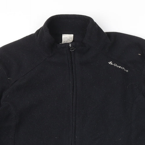 Quechua Womens Black 100% Polyester Pullover Sweatshirt Size M Zip