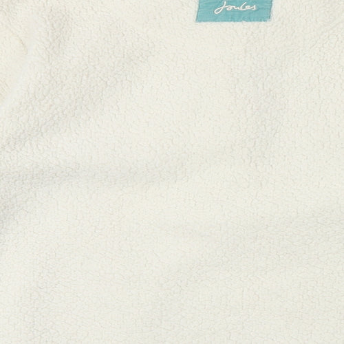 Joules Womens Ivory 100% Polyester Pullover Hoodie Size 12 Button