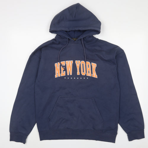 Lipsy Womens Blue Cotton Pullover Hoodie Size M Pullover