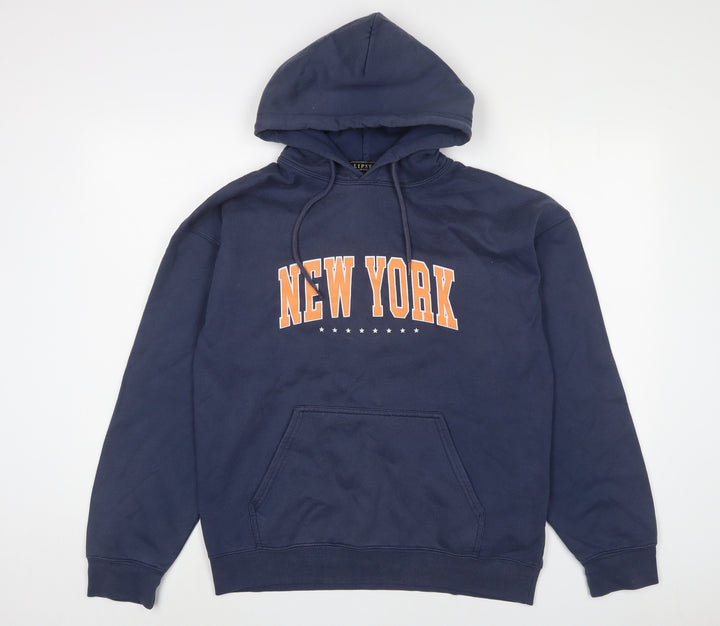 Lipsy Womens Blue Cotton Pullover Hoodie Size M Pullover