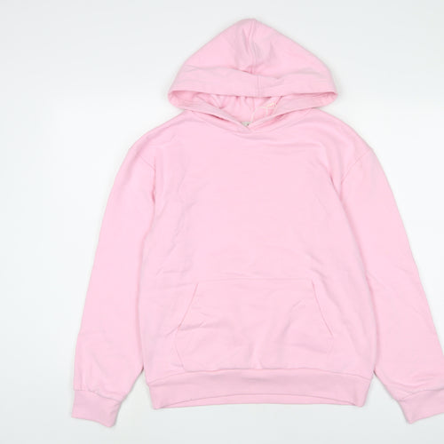 Marks and Spencer Womens Pink Cotton Pullover Hoodie Size S Pullover