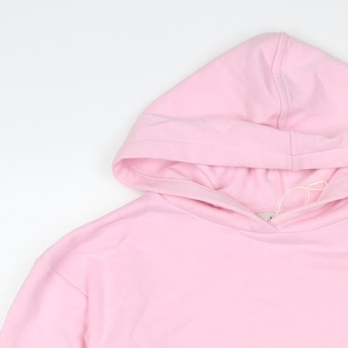 Marks and Spencer Womens Pink Cotton Pullover Hoodie Size S Pullover
