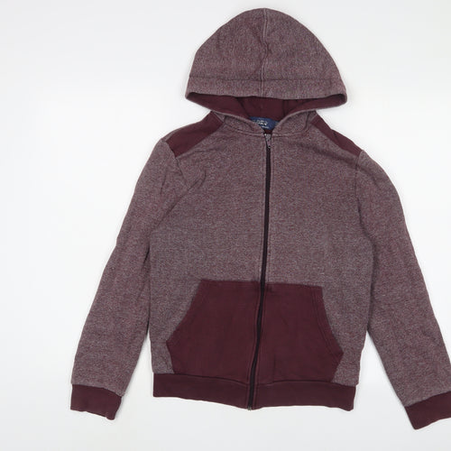 Topman Mens Red Cotton Full Zip Hoodie Size XS