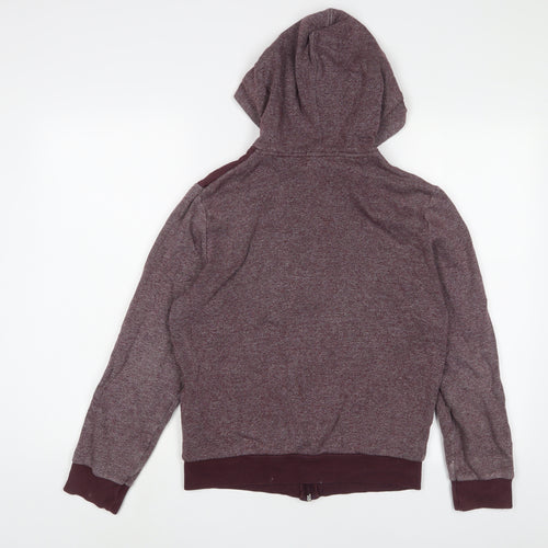 Topman Mens Red Cotton Full Zip Hoodie Size XS