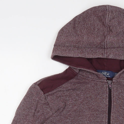 Topman Mens Red Cotton Full Zip Hoodie Size XS