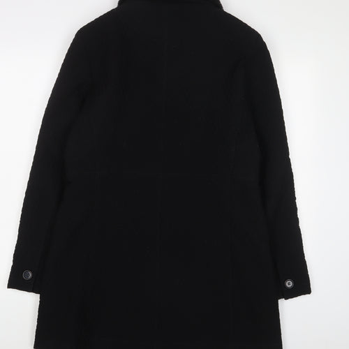 Gallery Womens Black Overcoat Coat Size M Button