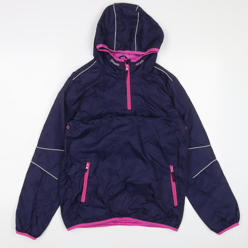 Marks and Spencer Girls Blue Jacket Size 13-14 Years Zip - Zip Pockets