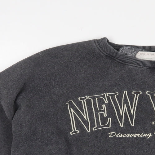 Pull&Bear Womens Grey Cotton Pullover Sweatshirt Size M Pullover - New York