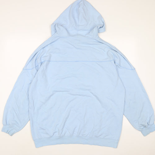 DASH Womens Blue Cotton Pullover Hoodie Size M Pullover - Embroidered