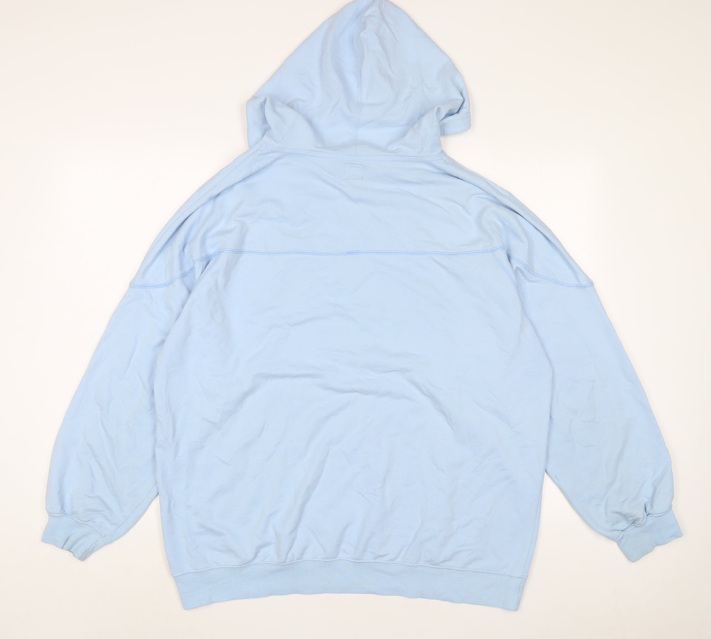 DASH Womens Blue Cotton Pullover Hoodie Size M Pullover - Embroidered