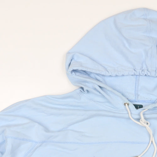 DASH Womens Blue Cotton Pullover Hoodie Size M Pullover - Embroidered