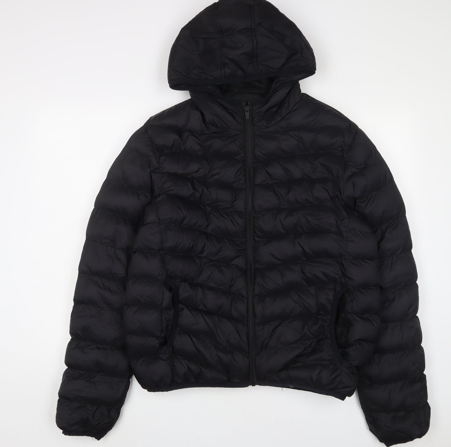 Brave Soul Mens Black Puffer Jacket Jacket Size XL Zip