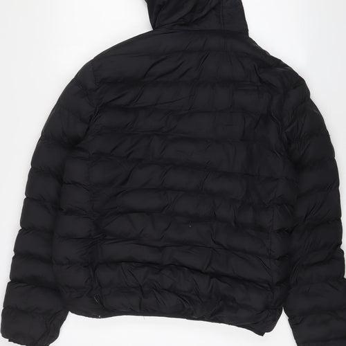 Brave Soul Mens Black Puffer Jacket Jacket Size XL Zip
