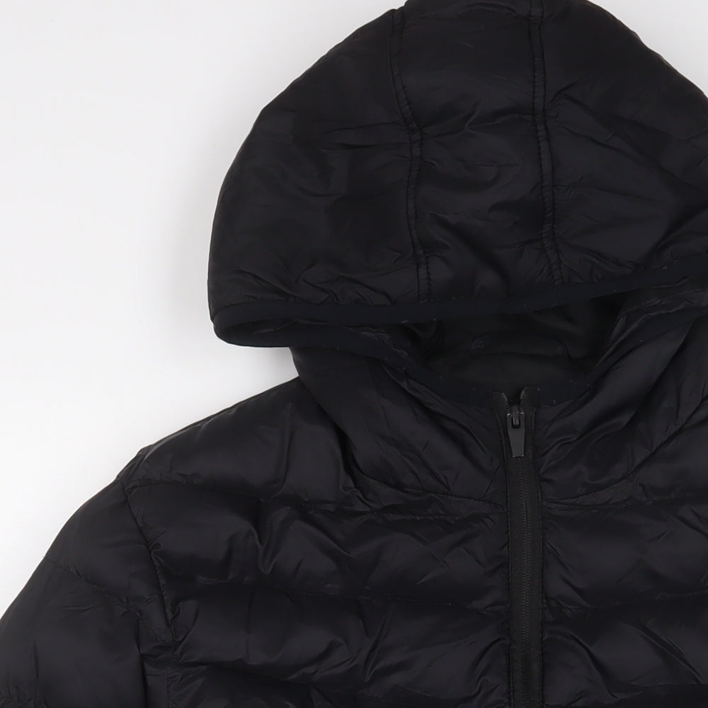 Brave Soul Mens Black Puffer Jacket Jacket Size XL Zip