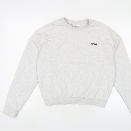 H&M Womens Grey Cotton Pullover Sweatshirt Size M Pullover - NASA
