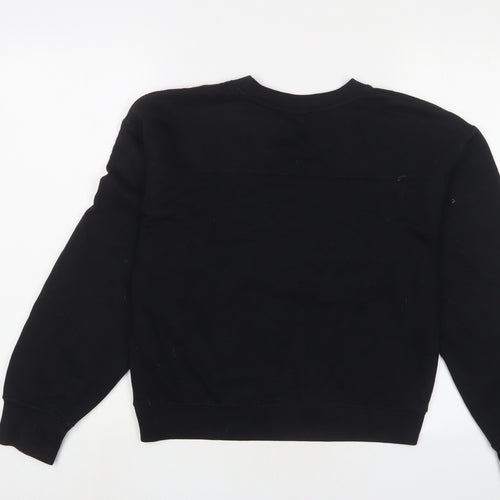 Zara Womens Black Cotton Pullover Sweatshirt Size S Pullover