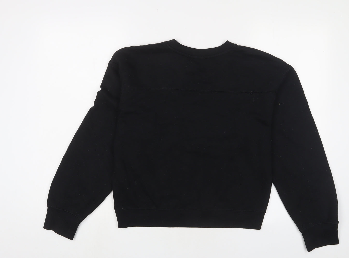 Zara Womens Black Cotton Pullover Sweatshirt Size S Pullover