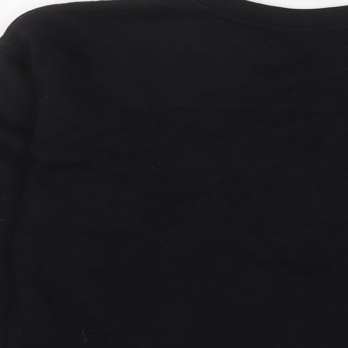 Zara Womens Black Cotton Pullover Sweatshirt Size S Pullover