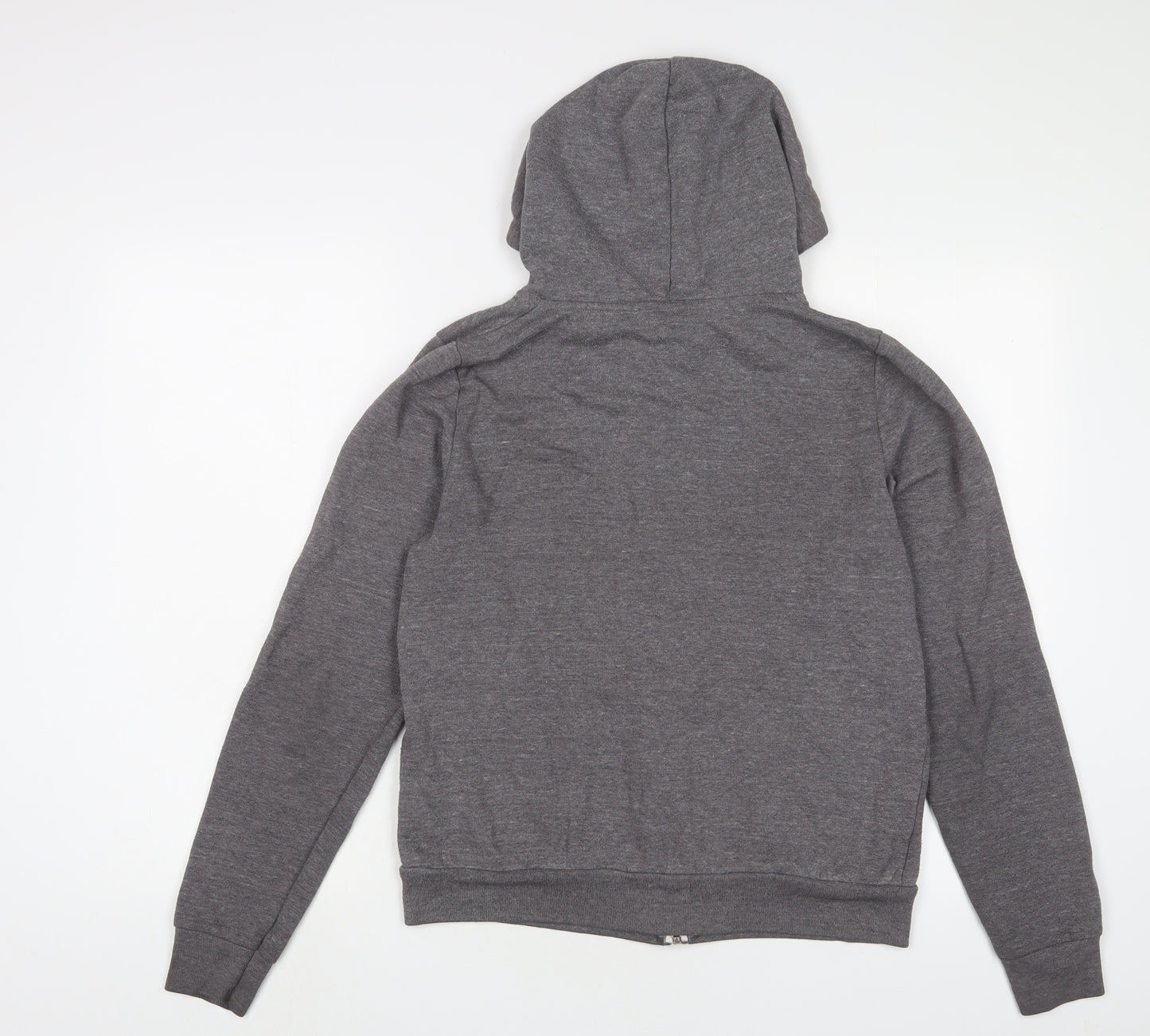 Topshop Womens Grey Cotton Full Zip Hoodie Size 10 Zip