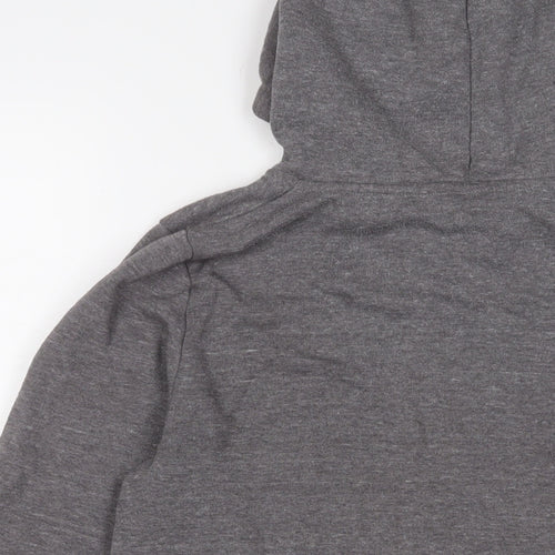 Topshop Womens Grey Cotton Full Zip Hoodie Size 10 Zip