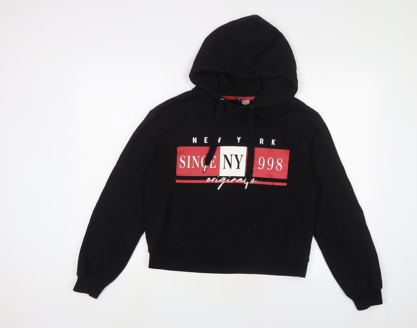H&M Womens Black Cotton Pullover Hoodie Size S Pullover - New York