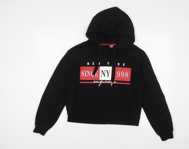 H&M Womens Black Cotton Pullover Hoodie Size S Pullover - New York