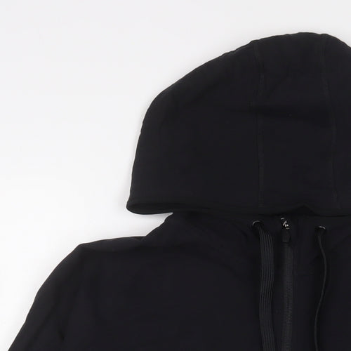 Marks and Spencer Womens Black Cotton Full Zip Hoodie Size 14 Zip