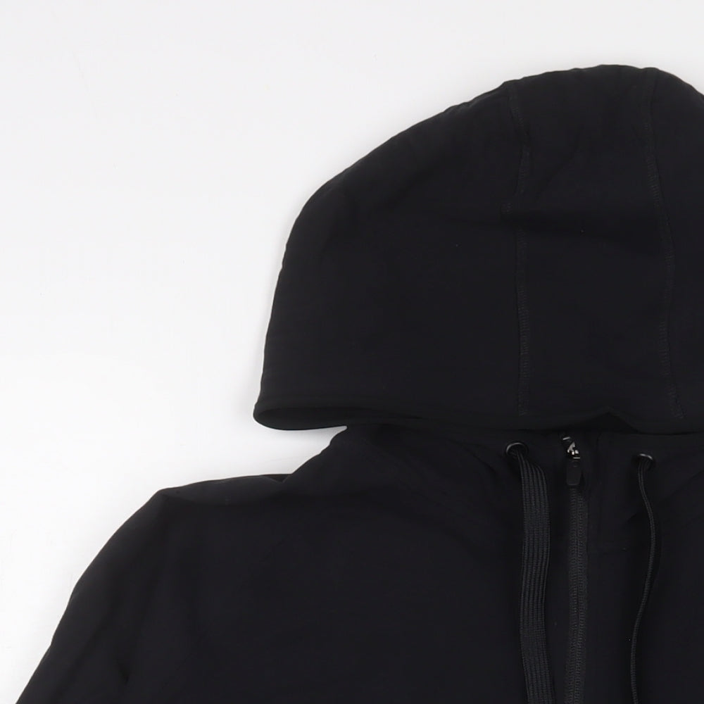 Marks and Spencer Womens Black Cotton Full Zip Hoodie Size 14 Zip
