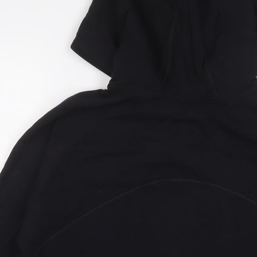 Marks and Spencer Womens Black Cotton Full Zip Hoodie Size 14 Zip