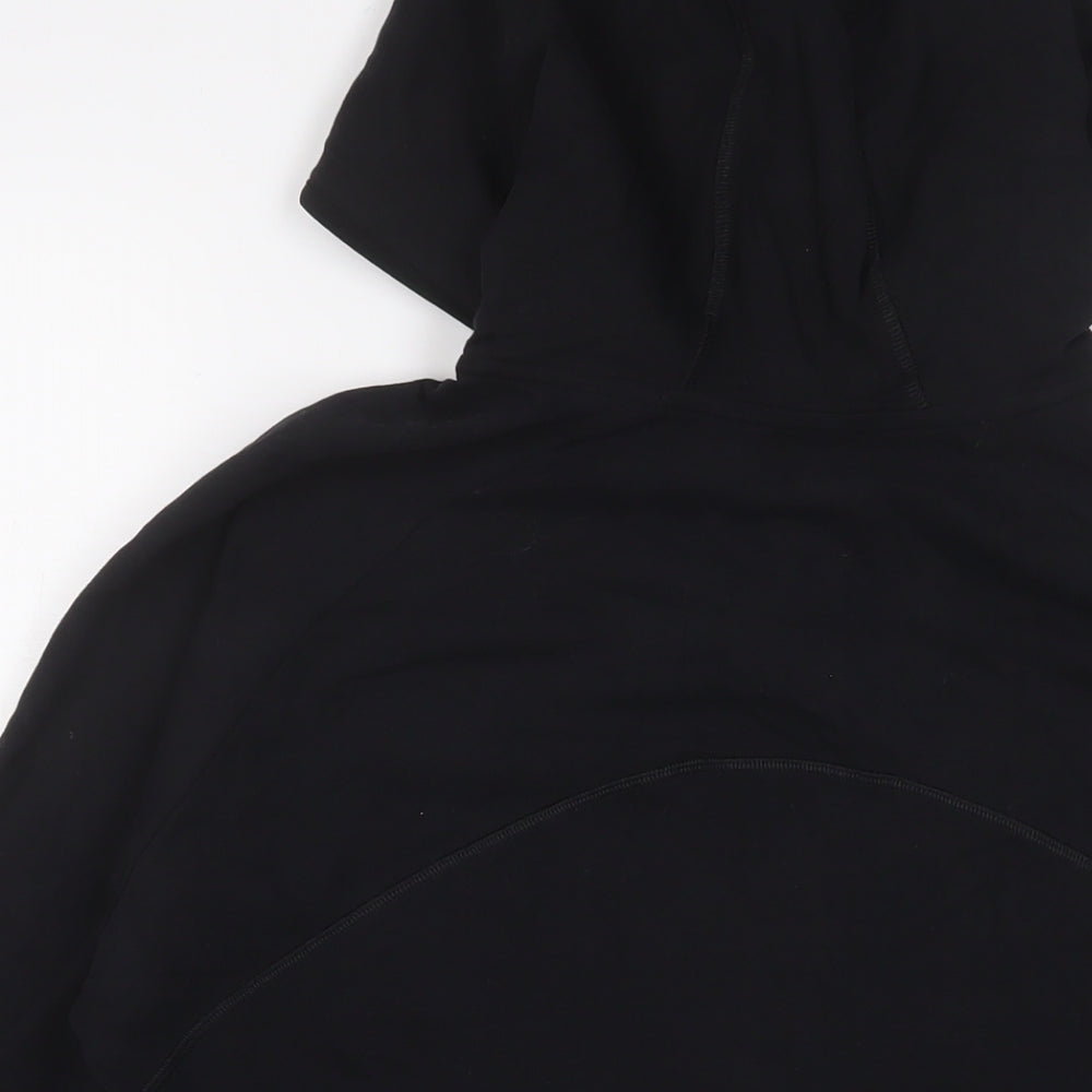 Marks and Spencer Womens Black Cotton Full Zip Hoodie Size 14 Zip