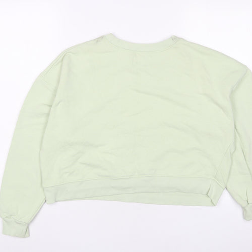 Pull&Bear Womens Green Cotton Pullover Sweatshirt Size L Pullover