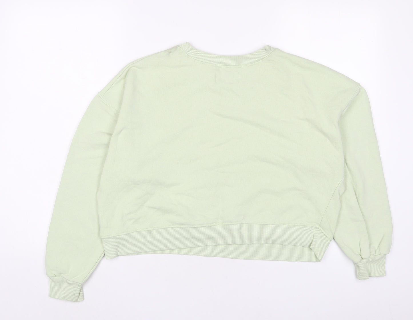 Pull&Bear Womens Green Cotton Pullover Sweatshirt Size L Pullover