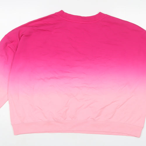 Marks and Spencer Womens Pink Geometric Cotton Pullover Sweatshirt Size L Pullover - 16/18