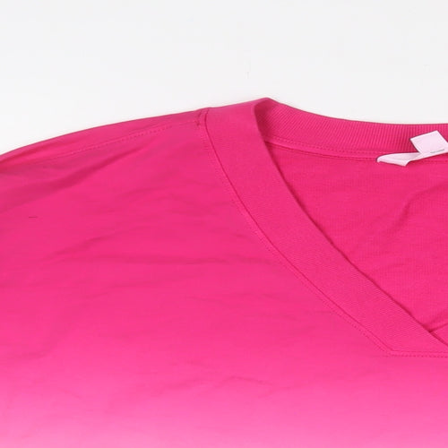 Marks and Spencer Womens Pink Geometric Cotton Pullover Sweatshirt Size L Pullover - 16/18