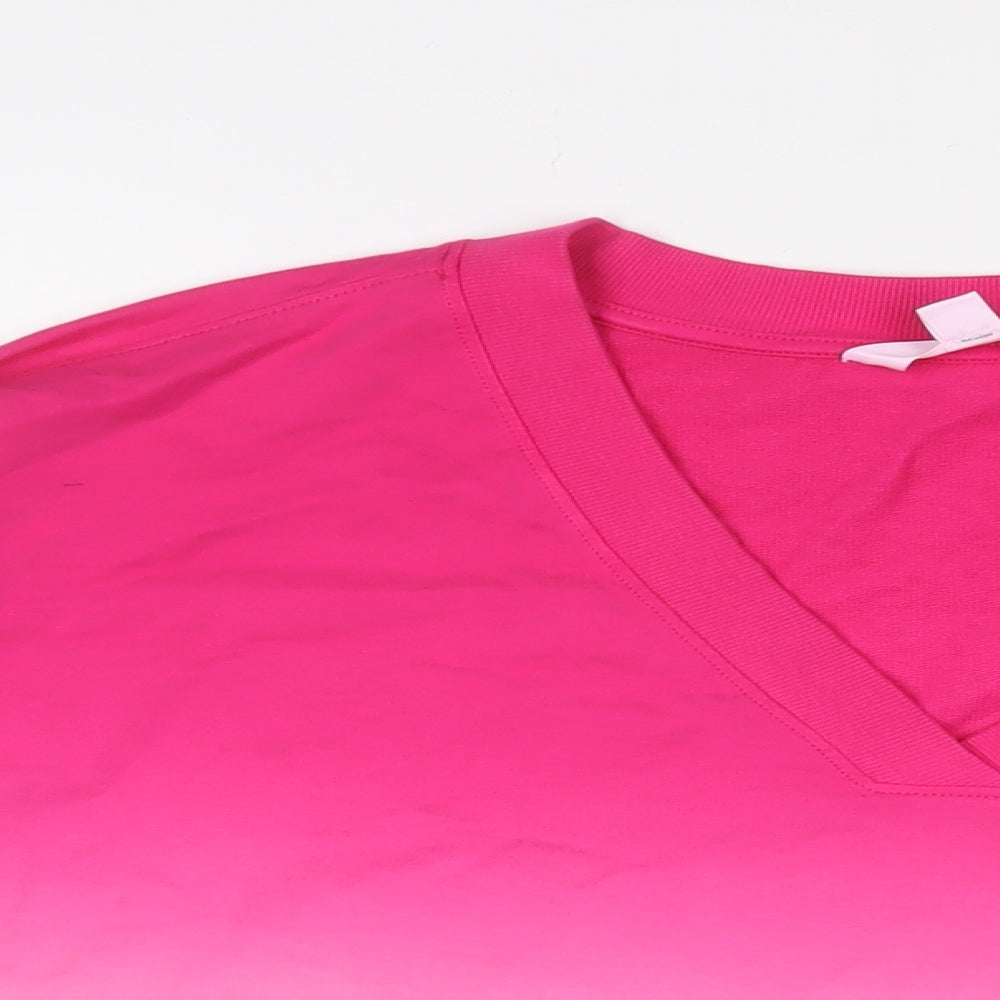 Marks and Spencer Womens Pink Geometric Cotton Pullover Sweatshirt Size L Pullover - 16/18