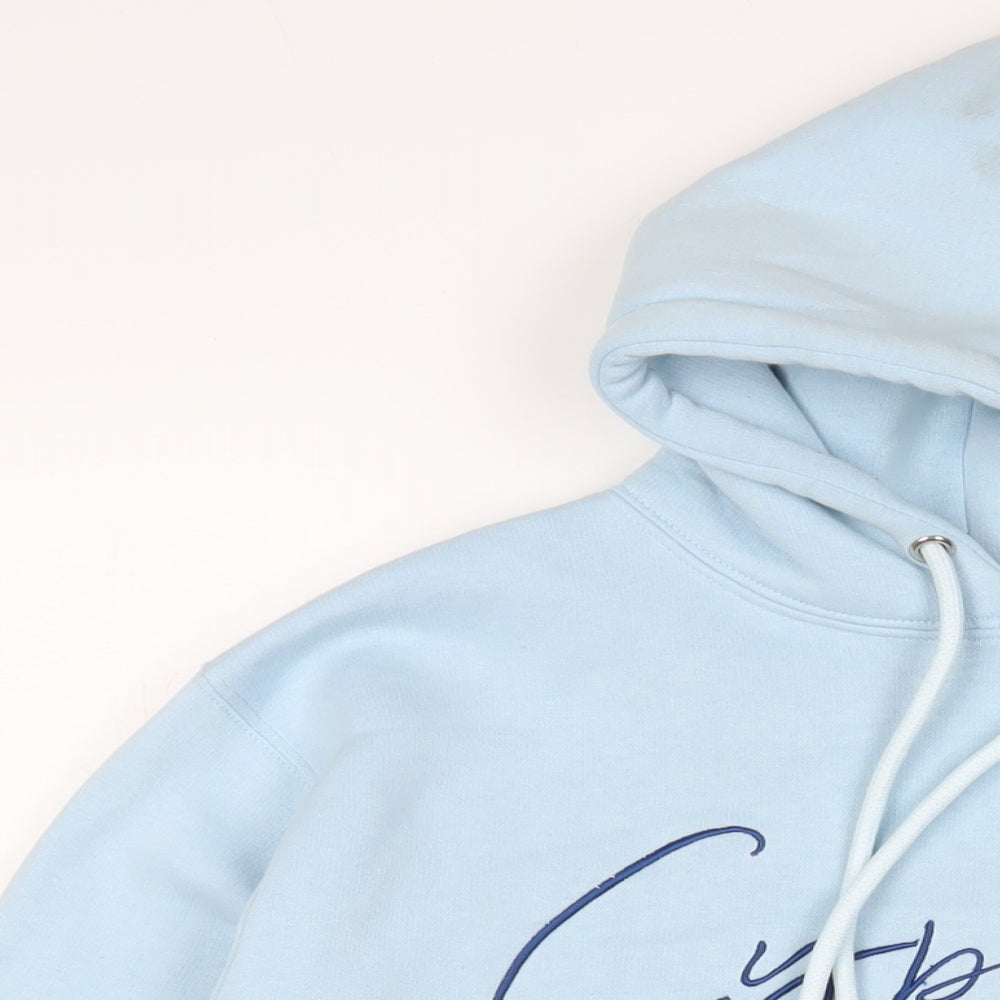 Cyprus Womens Blue Cotton Pullover Hoodie Size S Pullover - Embroidered