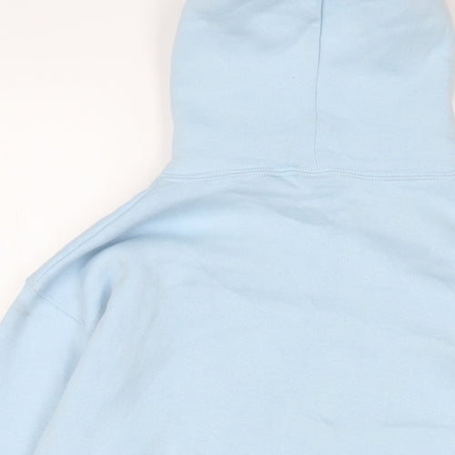 Cyprus Womens Blue Cotton Pullover Hoodie Size S Pullover - Embroidered