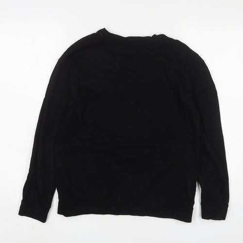 Dorothy Perkins Womens Black Cotton Pullover Sweatshirt Size 8 Pullover