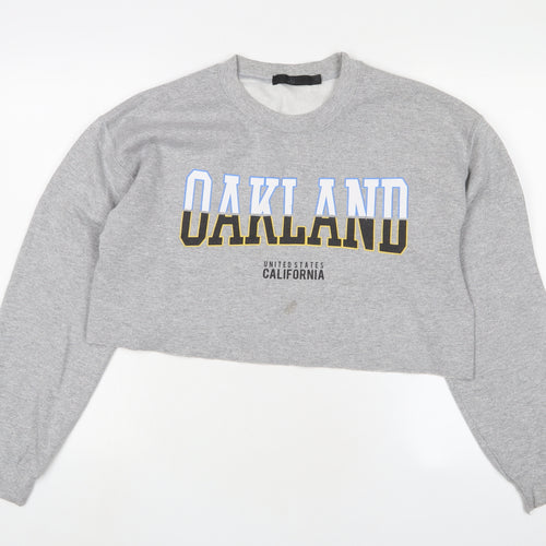Missguided Womens Grey Cotton Pullover Sweatshirt Size M Pullover - Oakland