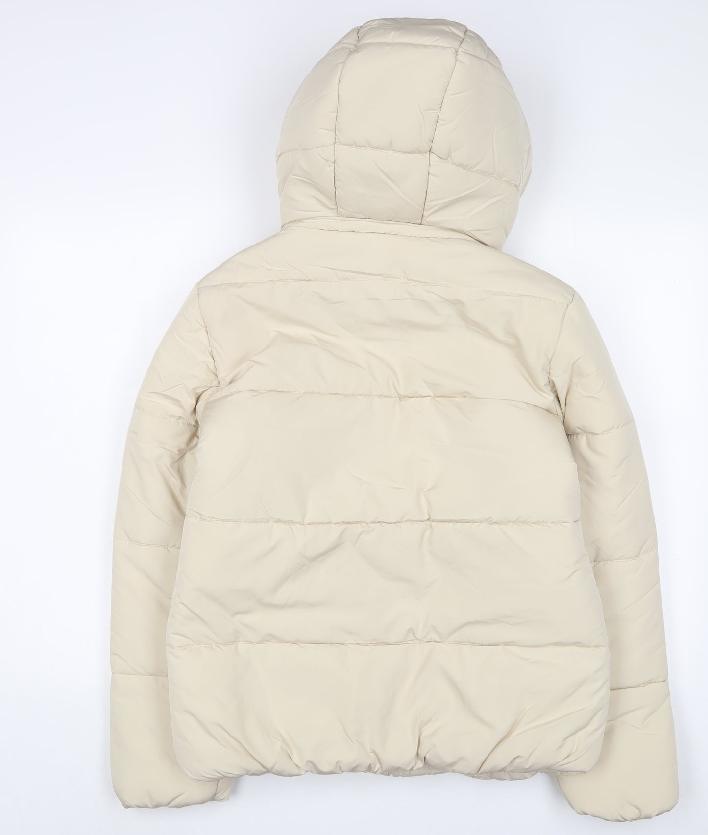 Marks and Spencer Womens Beige Quilted Coat Size 10 Zip