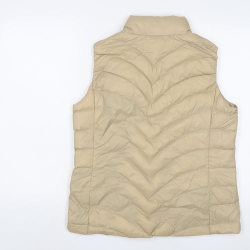 Marks and Spencer Womens Beige Gilet Jacket Size 14 Zip - Zip Pockets