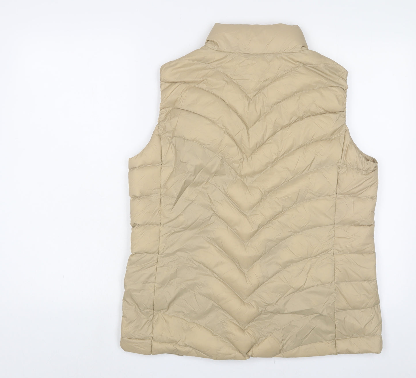 Marks and Spencer Womens Beige Gilet Jacket Size 14 Zip - Zip Pockets