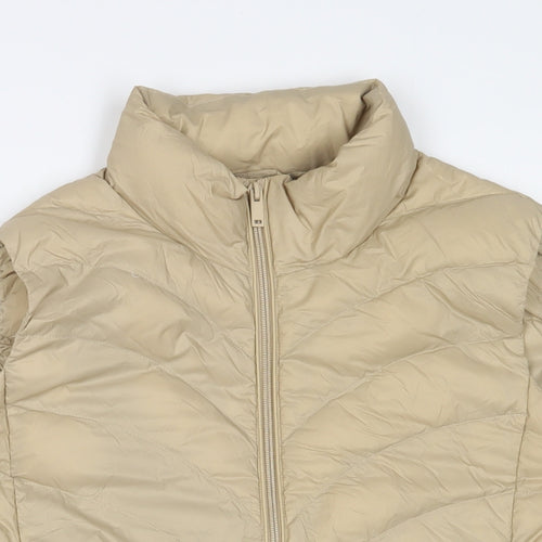 Marks and Spencer Womens Beige Gilet Jacket Size 14 Zip - Zip Pockets
