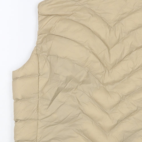 Marks and Spencer Womens Beige Gilet Jacket Size 14 Zip - Zip Pockets
