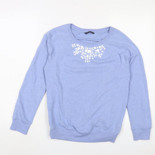 Marks and Spencer Womens Blue Cotton Pullover Sweatshirt Size 10 Pullover - Beaded