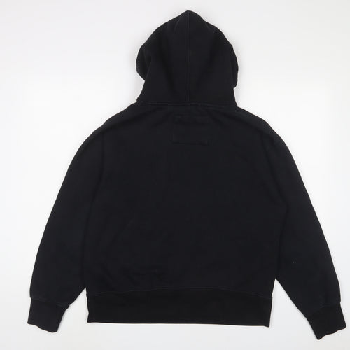 Pull&Bear Mens Black Cotton Pullover Hoodie Size S