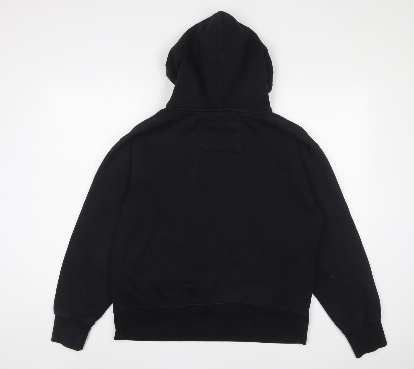 Pull&Bear Mens Black Cotton Pullover Hoodie Size S