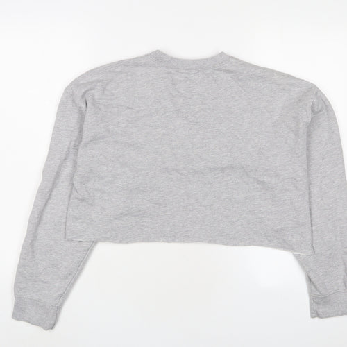 PRETTYLITTLETHING Womens Grey Cotton Pullover Sweatshirt Size S Pullover